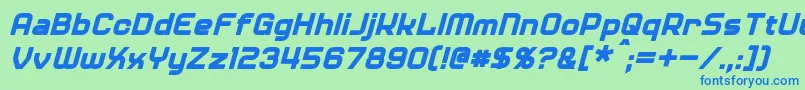 DinerItalic Font – Blue Fonts on Green Background