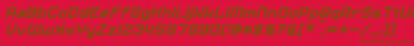 Police DinerItalic – polices brunes sur fond rouge