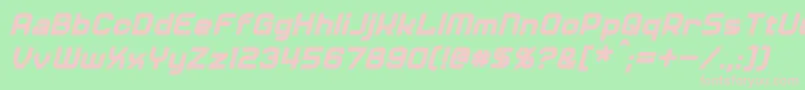 DinerItalic-Schriftart – Rosa Schriften auf grünem Hintergrund