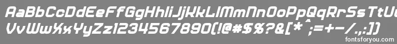 Czcionka DinerItalic – białe czcionki na szarym tle