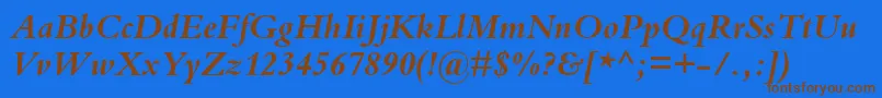 KuriakosBlackSsiBoldItalic Font – Brown Fonts on Blue Background