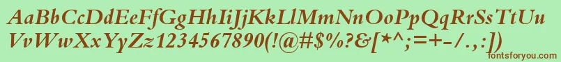 KuriakosBlackSsiBoldItalic Font – Brown Fonts on Green Background