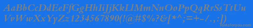 KuriakosBlackSsiBoldItalic Font – Gray Fonts on Blue Background