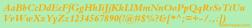 KuriakosBlackSsiBoldItalic Font – Orange Fonts on Green Background