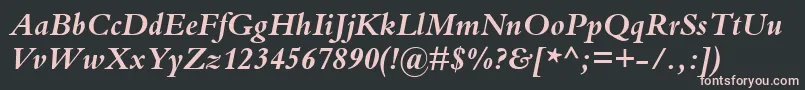 KuriakosBlackSsiBoldItalic Font – Pink Fonts on Black Background