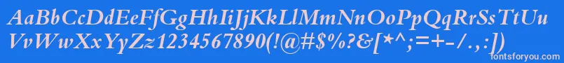 KuriakosBlackSsiBoldItalic Font – Pink Fonts on Blue Background