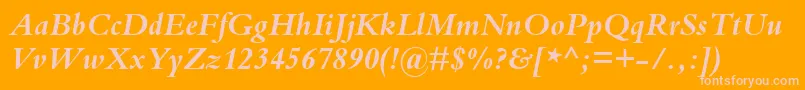 フォントKuriakosBlackSsiBoldItalic – オレンジの背景にピンクのフォント