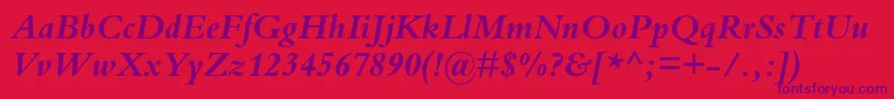 Lisätietoja KuriakosBlackSsiBoldItalic-fontista KuriakosBlackSsiBoldItalic-fontti – violetit fontit punaisella taustalla