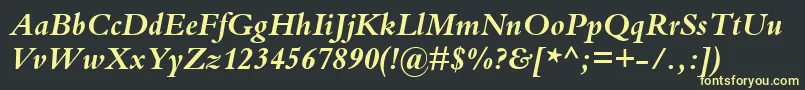 KuriakosBlackSsiBoldItalic Font – Yellow Fonts on Black Background