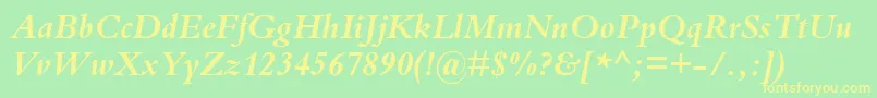 Шрифт KuriakosBlackSsiBoldItalic – жёлтые шрифты на зелёном фоне