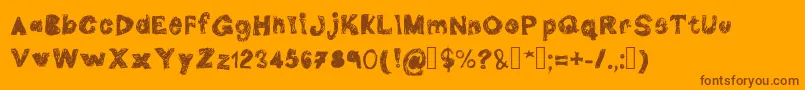 DoubleG-fontti – ruskeat fontit oranssilla taustalla