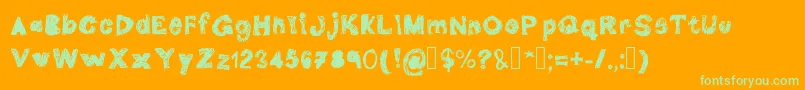 DoubleG-Schriftart – Grüne Schriften auf orangefarbenem Hintergrund