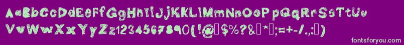 DoubleG-fontti – vihreät fontit violetilla taustalla