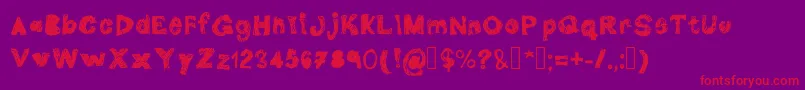 DoubleG-Schriftart – Rote Schriften auf violettem Hintergrund