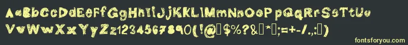 フォントDoubleG – 黒い背景に黄色の文字