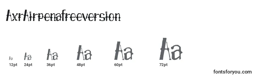 Größen der Schriftart AxrAirpenafreeversion (116039)
