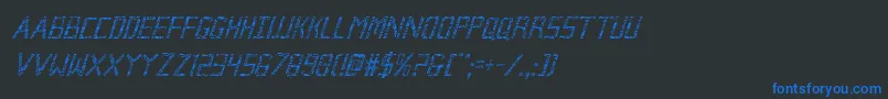 Brokencyborgcondital Font – Blue Fonts on Black Background