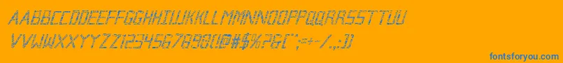 Brokencyborgcondital Font – Blue Fonts on Orange Background
