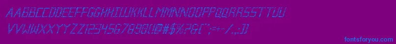 Brokencyborgcondital-Schriftart – Blaue Schriften auf violettem Hintergrund