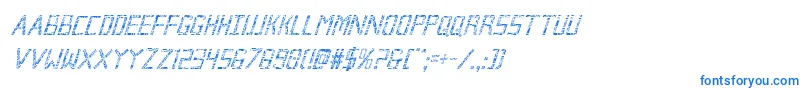 Brokencyborgcondital Font – Blue Fonts on White Background