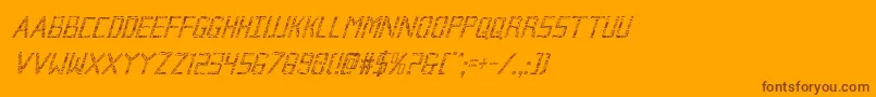 Brokencyborgcondital Font – Brown Fonts on Orange Background