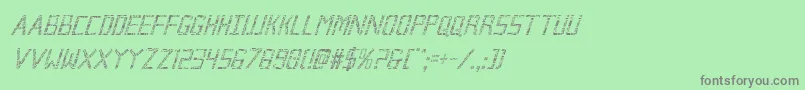 Brokencyborgcondital Font – Gray Fonts on Green Background