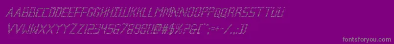 Brokencyborgcondital-Schriftart – Graue Schriften auf violettem Hintergrund