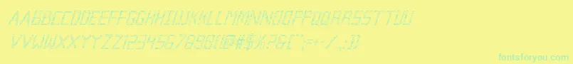 Brokencyborgcondital Font – Green Fonts on Yellow Background