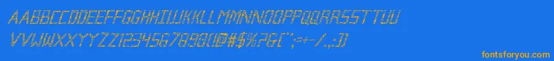 Brokencyborgcondital Font – Orange Fonts on Blue Background