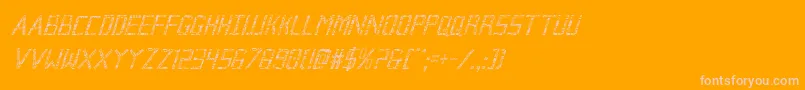 Brokencyborgcondital-Schriftart – Rosa Schriften auf orangefarbenem Hintergrund