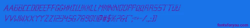 Brokencyborgcondital Font – Purple Fonts on Blue Background
