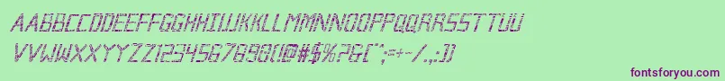 Шрифт Brokencyborgcondital – фиолетовые шрифты на зелёном фоне
