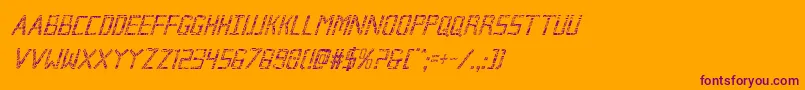 Шрифт Brokencyborgcondital – фиолетовые шрифты на оранжевом фоне