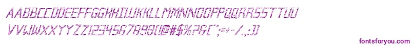 フォントBrokencyborgcondital – 白い背景に紫のフォント