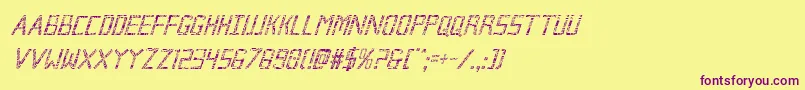 Шрифт Brokencyborgcondital – фиолетовые шрифты на жёлтом фоне
