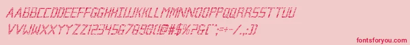 Brokencyborgcondital Font – Red Fonts on Pink Background