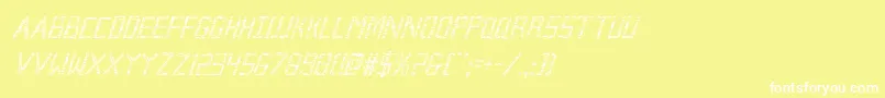 フォントBrokencyborgcondital – 黄色い背景に白い文字