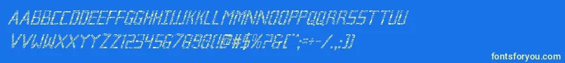 Brokencyborgcondital Font – Yellow Fonts on Blue Background