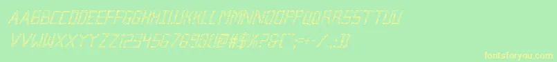 Brokencyborgcondital Font – Yellow Fonts on Green Background