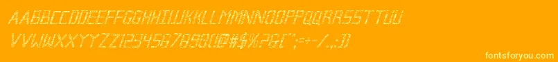 Brokencyborgcondital-fontti – keltaiset fontit oranssilla taustalla