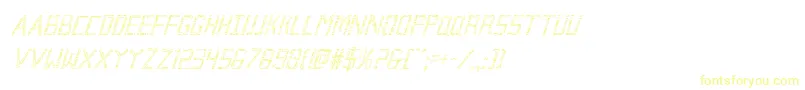 Шрифт Brokencyborgcondital – жёлтые шрифты на белом фоне