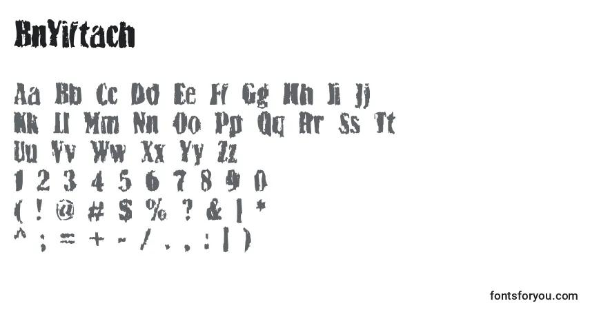 Schriftart BnYiftach – Alphabet, Zahlen, spezielle Symbole