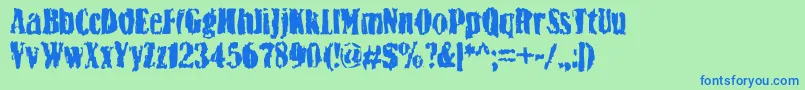 BnYiftach Font – Blue Fonts on Green Background