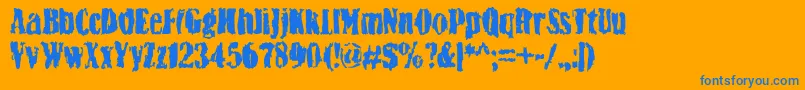 フォントBnYiftach – オレンジの背景に青い文字