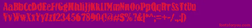 BnYiftach Font – Red Fonts on Purple Background