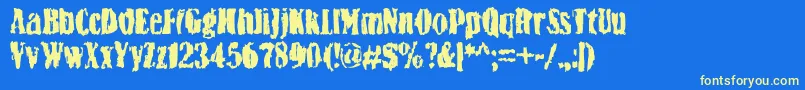 BnYiftach Font – Yellow Fonts on Blue Background