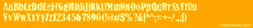 BnYiftach Font – Yellow Fonts on Orange Background