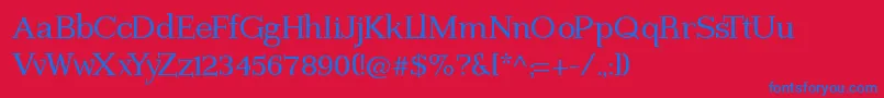 Imprimerie Font – Blue Fonts on Red Background