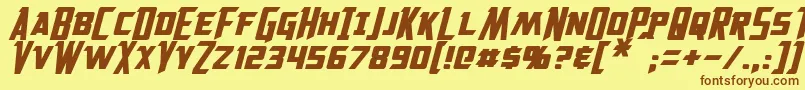 Fonte SolitariumItalic – fontes marrons em um fundo amarelo