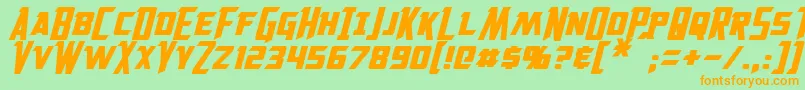 SolitariumItalic Font – Orange Fonts on Green Background